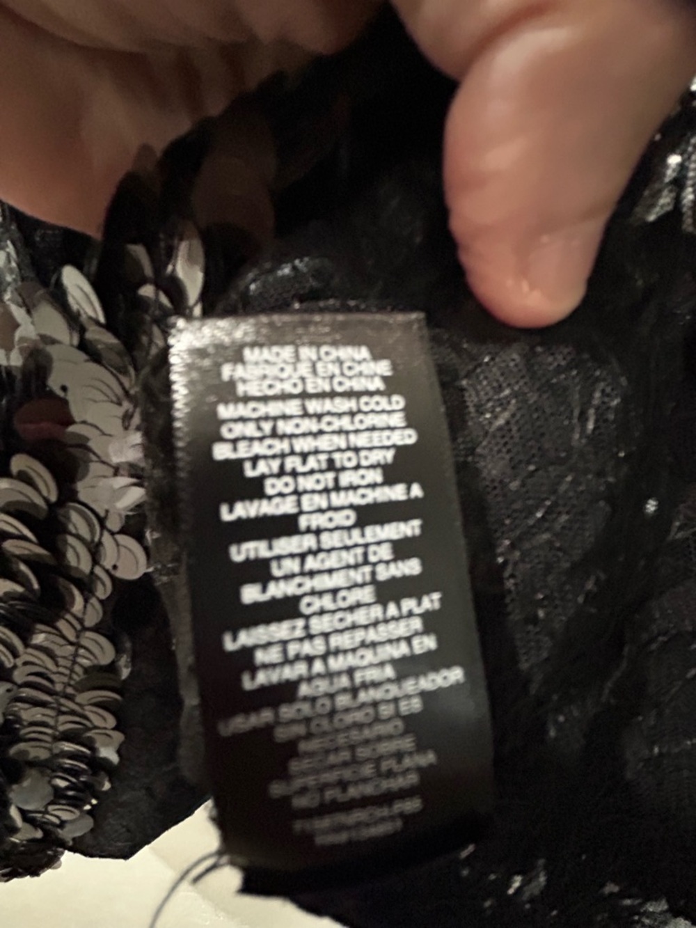 Black Sequin Cropped Tank Top - Picture 5 of 5